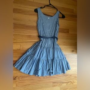 Ralph Lauren Blue and White striped polo dress with bow and buttons size:14 girl
